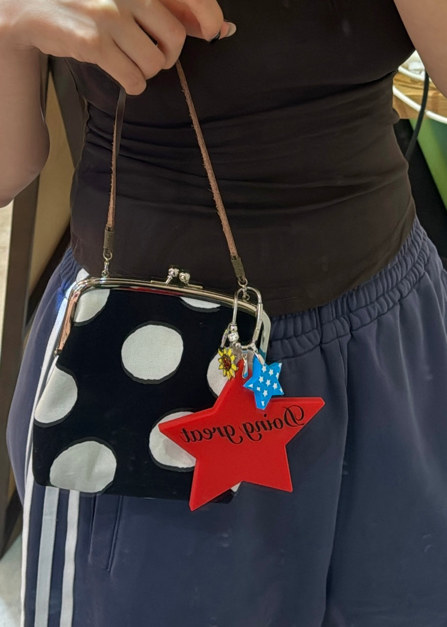 Doing Great Big Star Shape Bag Charm Red