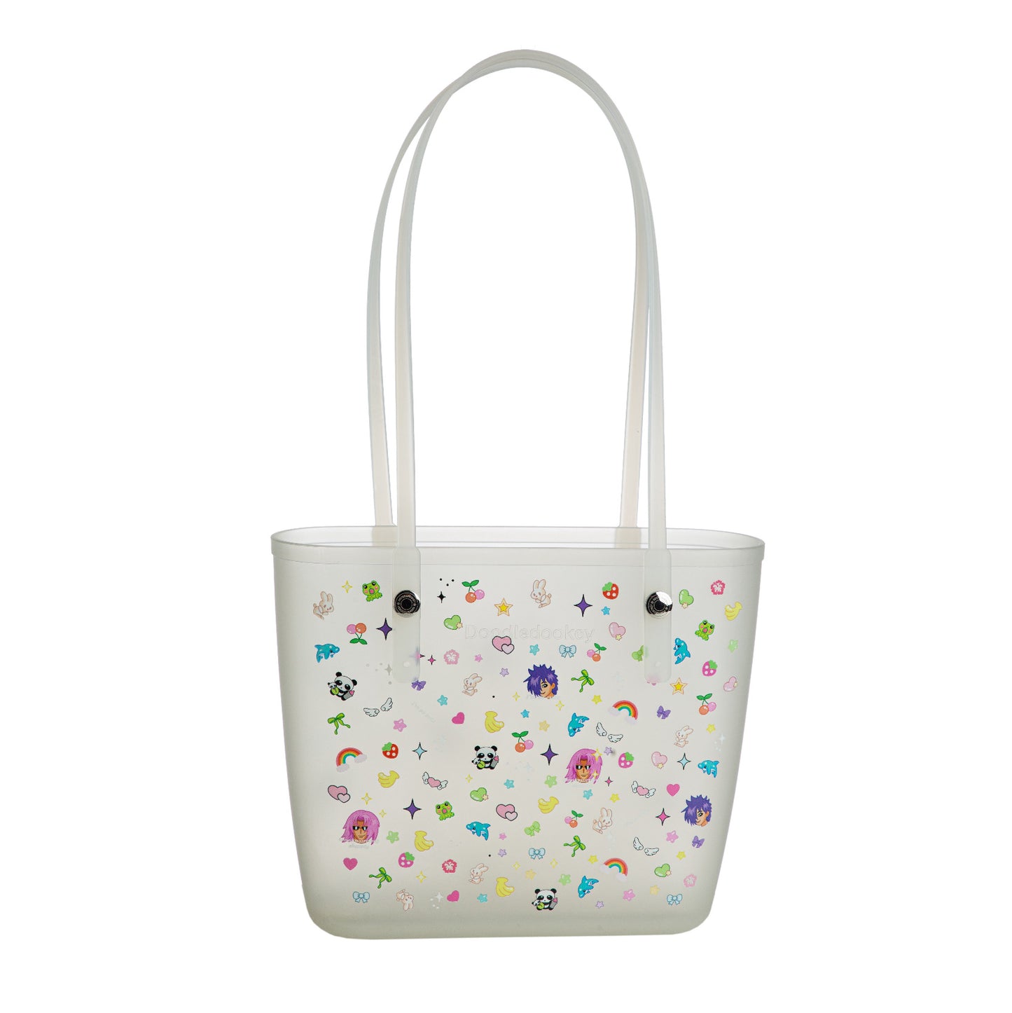 Puppy Tote Bag With Bag Charm Clear
