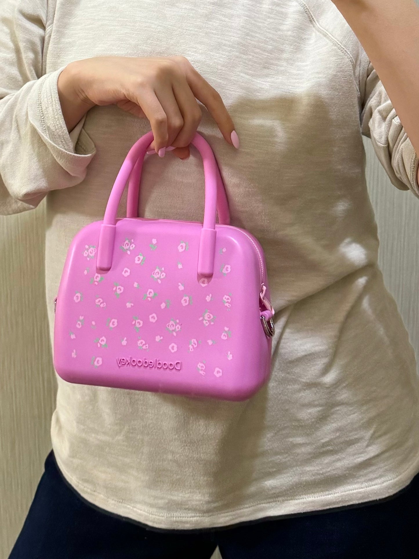 Silicone Floral Bag Pink