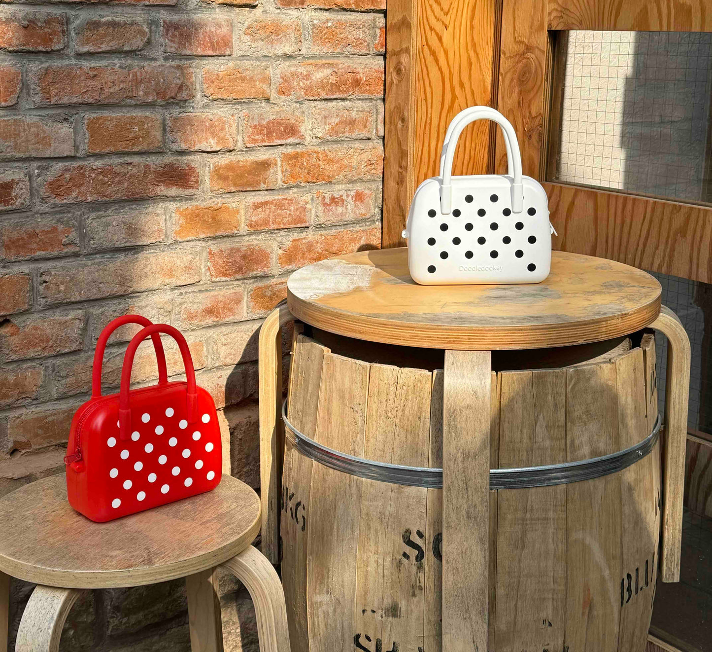 Silicone Polka Dot Bag Red