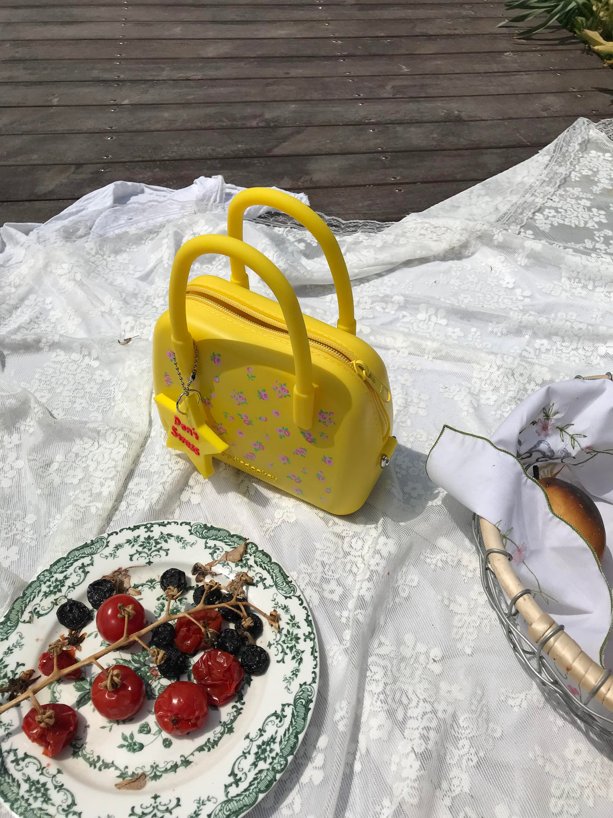Silicone Floral Bag Yellow