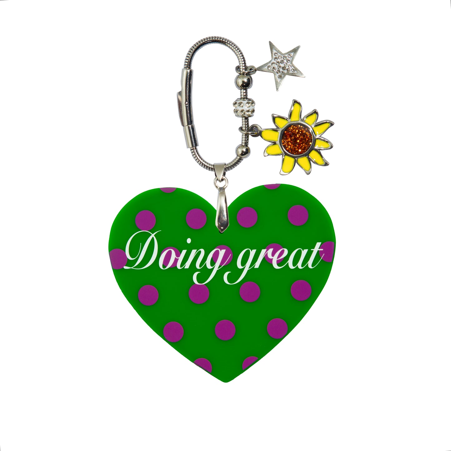 Polka Dot Bag Charm Green
