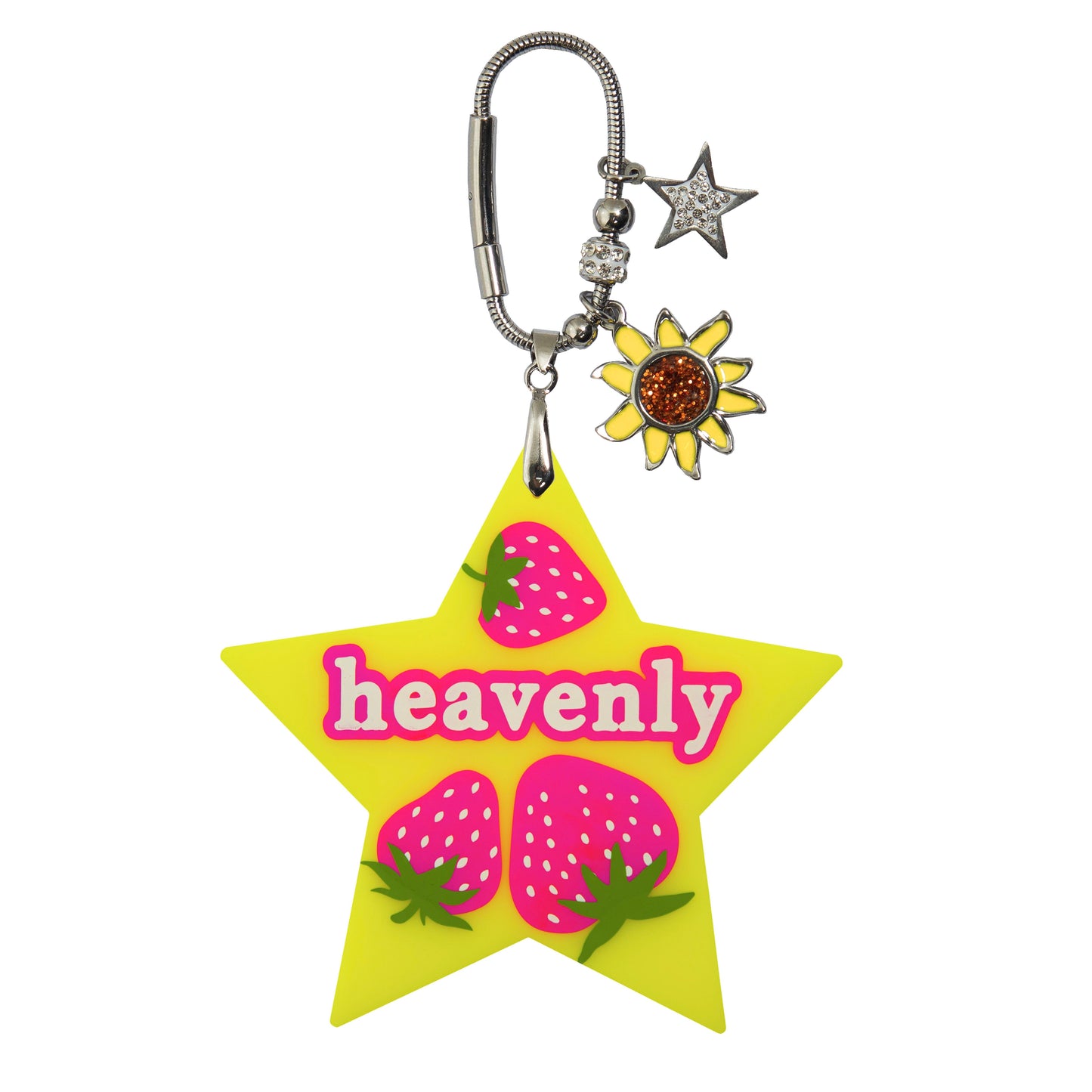 Heavenly Strawberry Big Star Shape Bag Charm Yellow