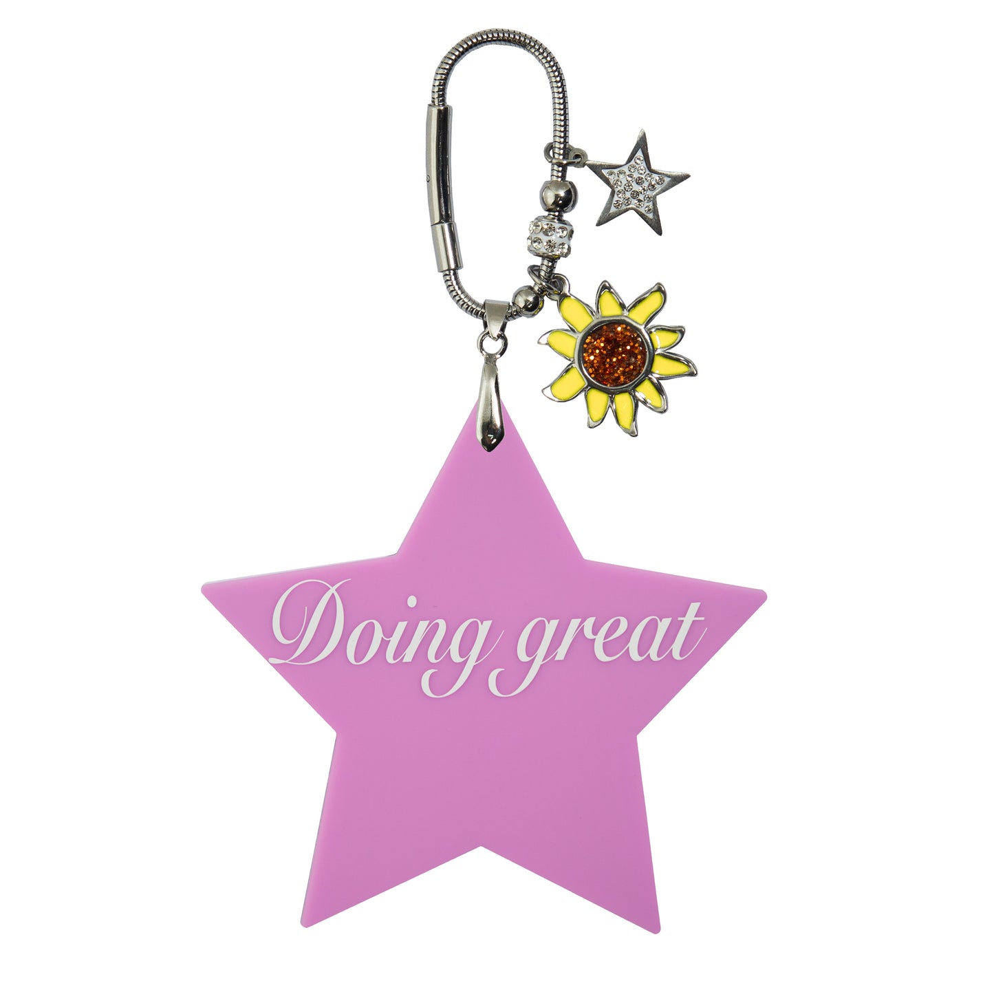Doing Great Big Star Shape Bag Charm Lavender Pink