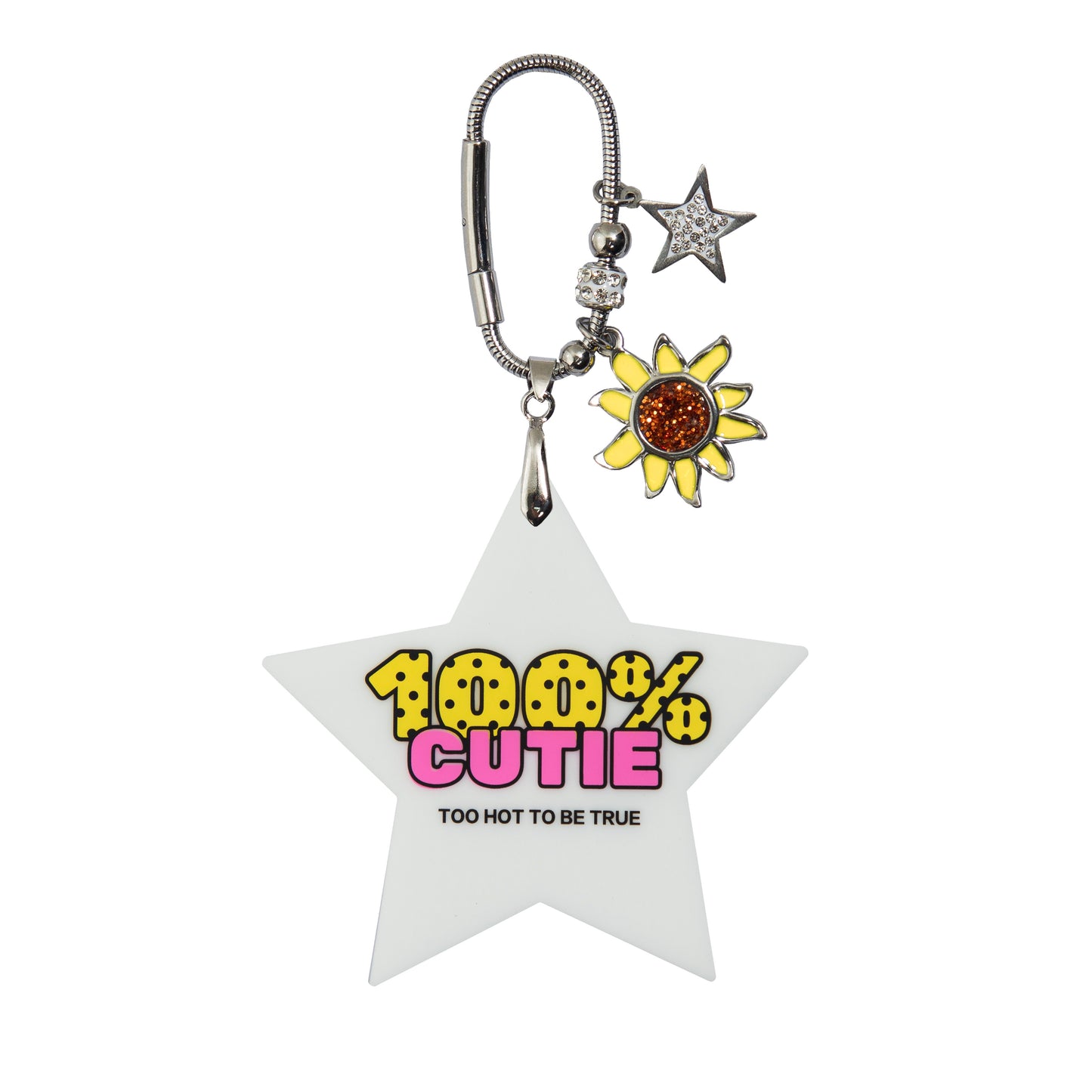 100% Cutie Bag Charm Neon Green