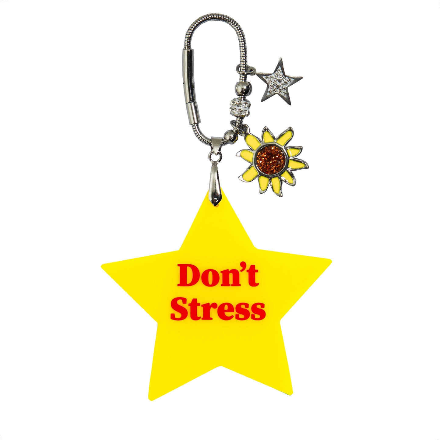 Don't Stress Bag Charm Yellow