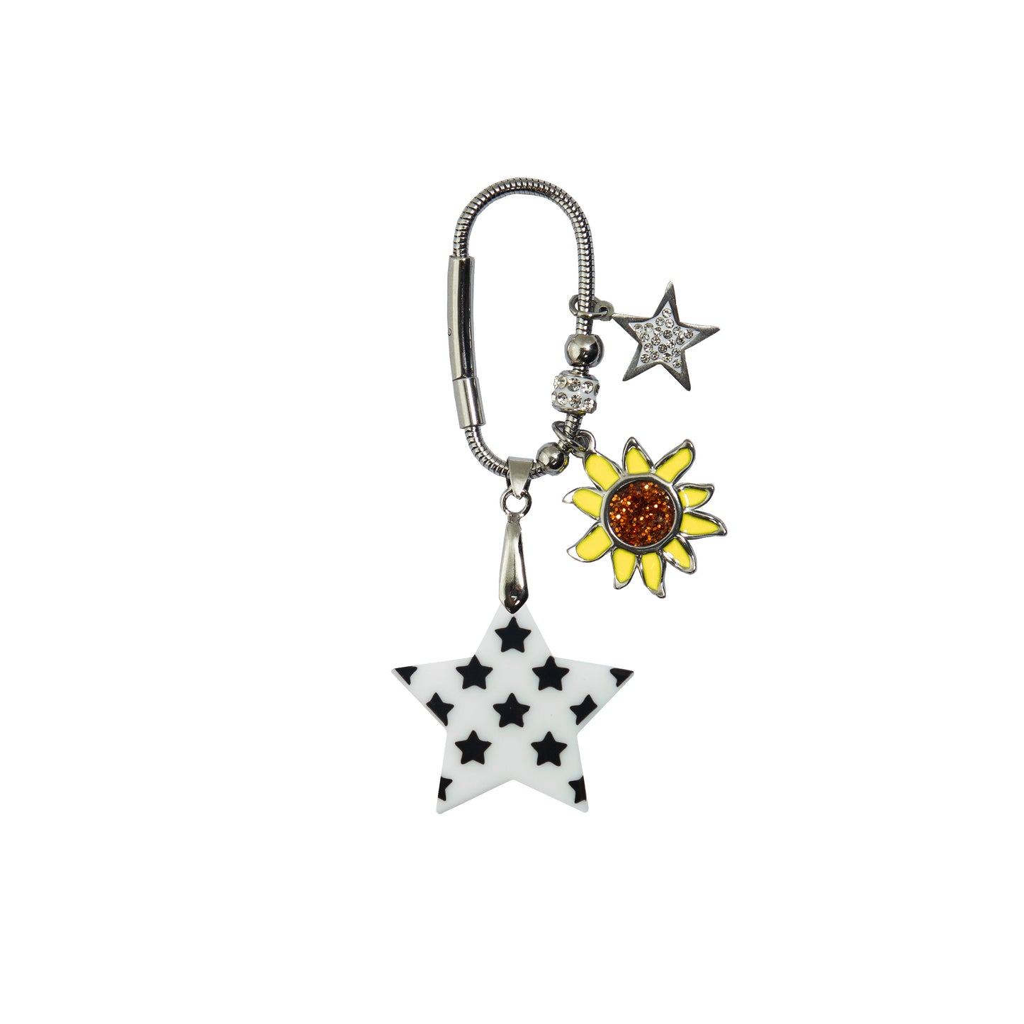 Star Print Small Star Shape Bag Charm Black