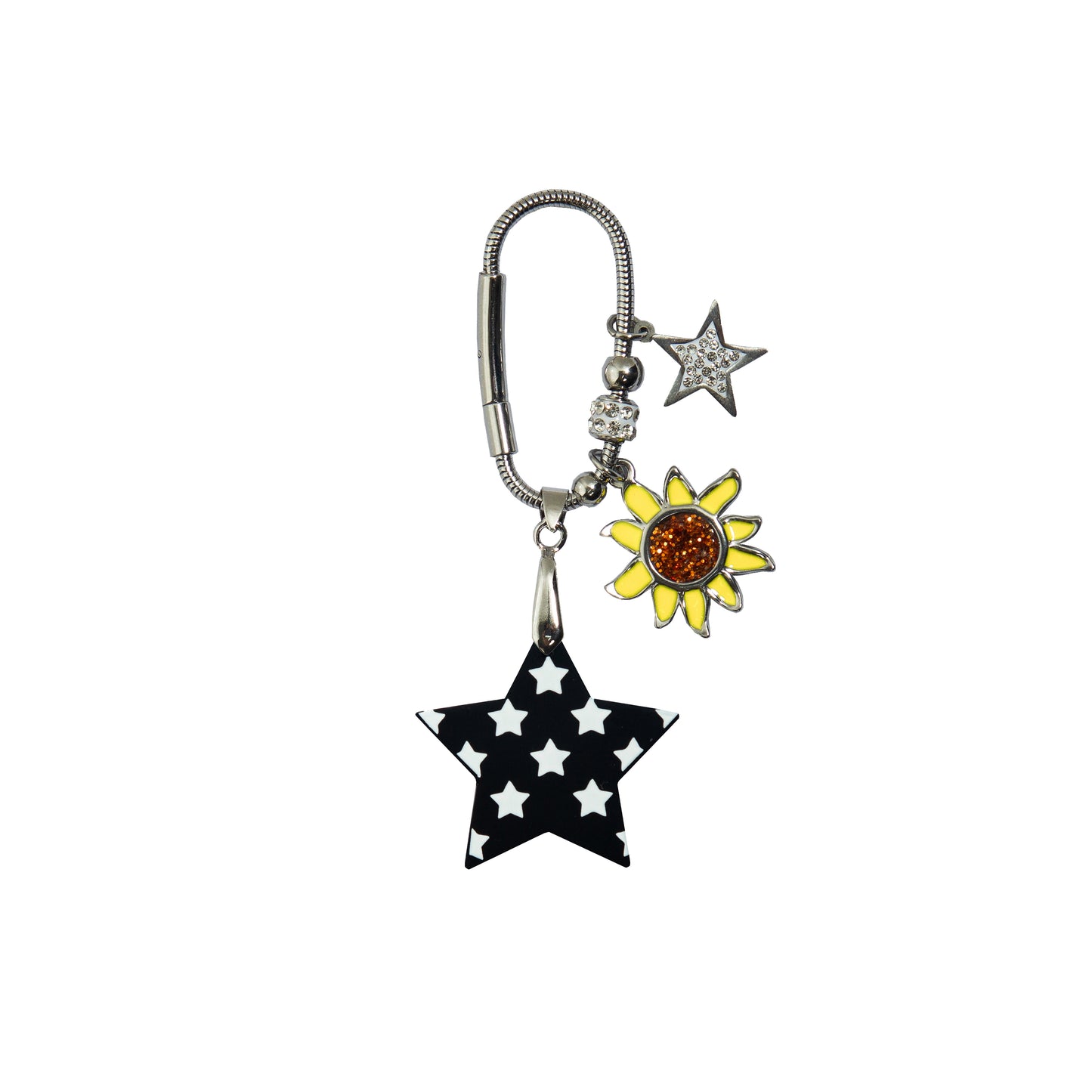 Star Print Small Star Shape Bag Charm Black