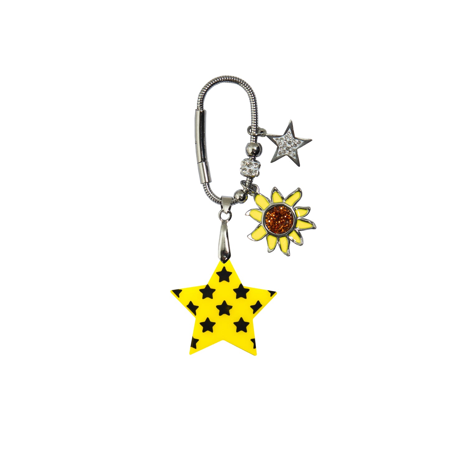Star Print Small Star Shape Bag Charm Black