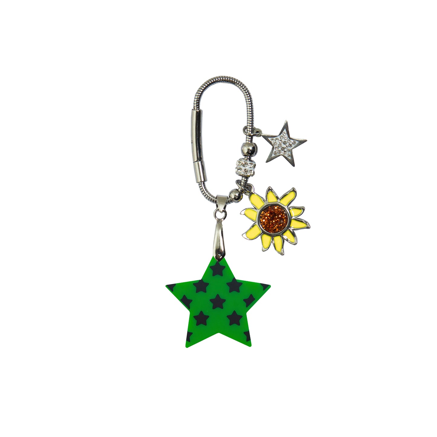 Star Print Small Star Shape Bag Charm Black