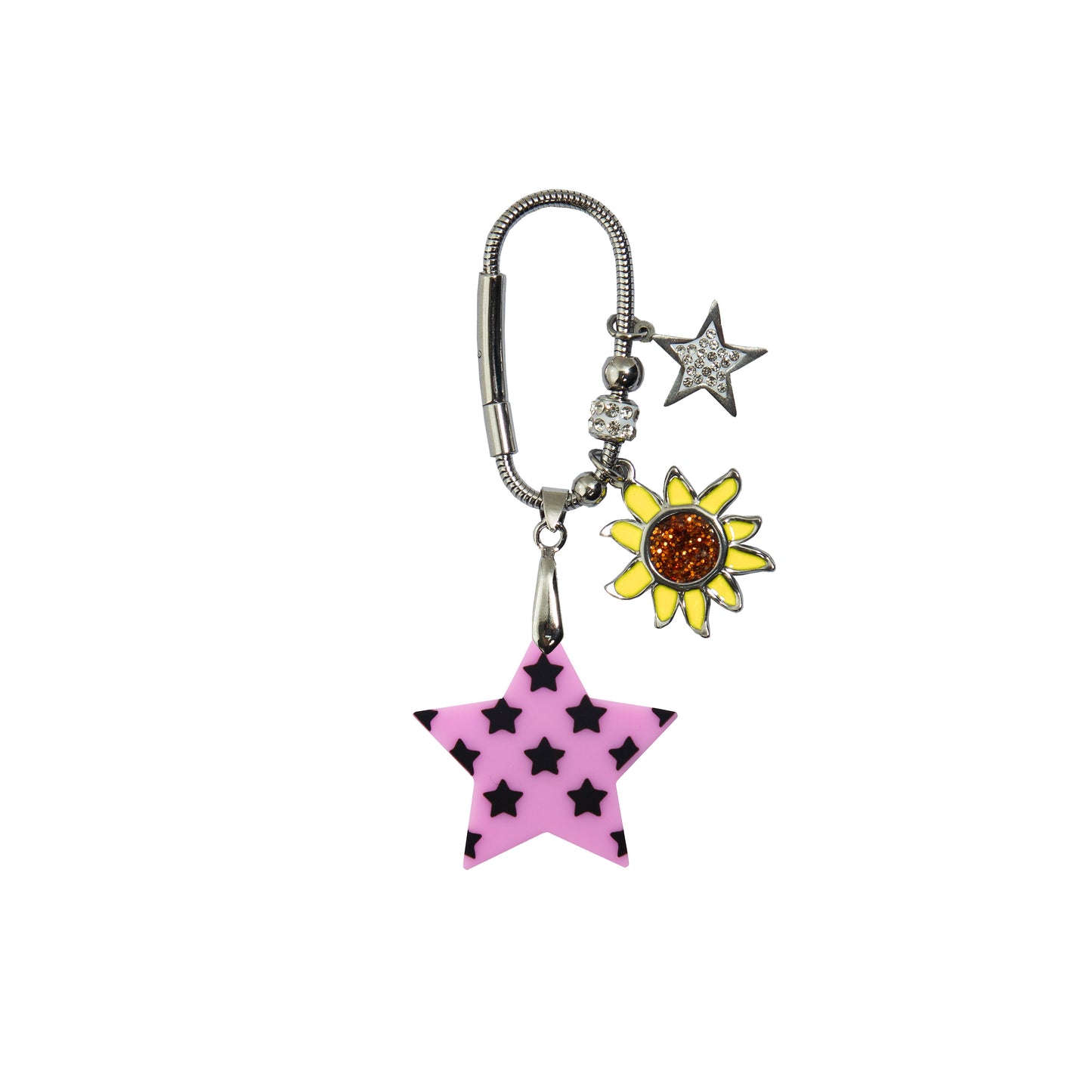 Star Print Small Star Shape Bag Charm Black