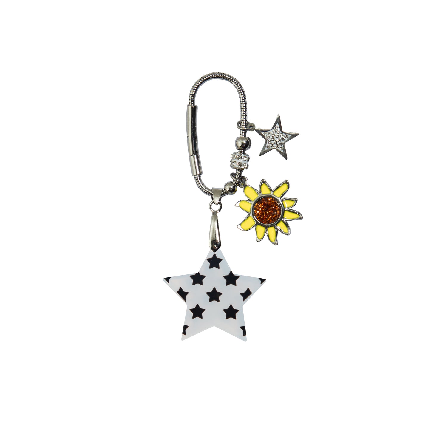 Star Print Small Star Shape Bag Charm Black