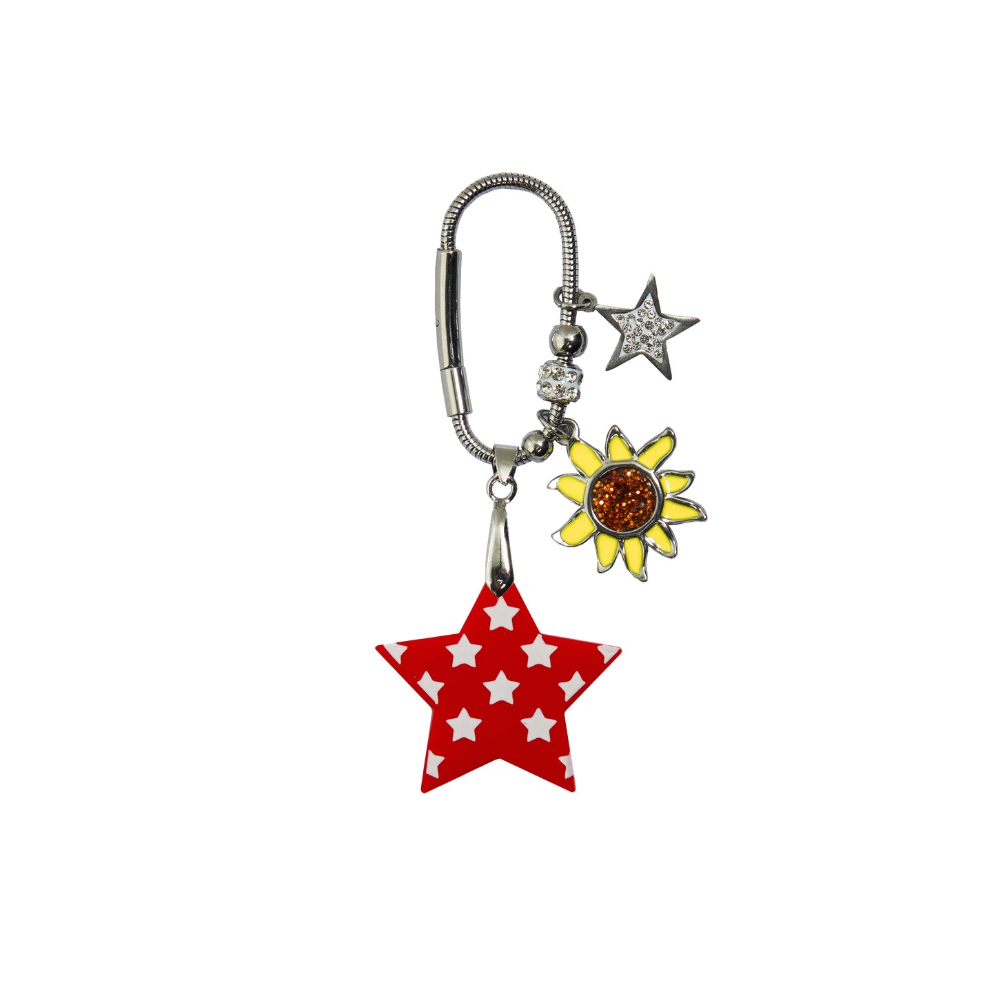 Star Print Small Star Shape Bag Charm Black