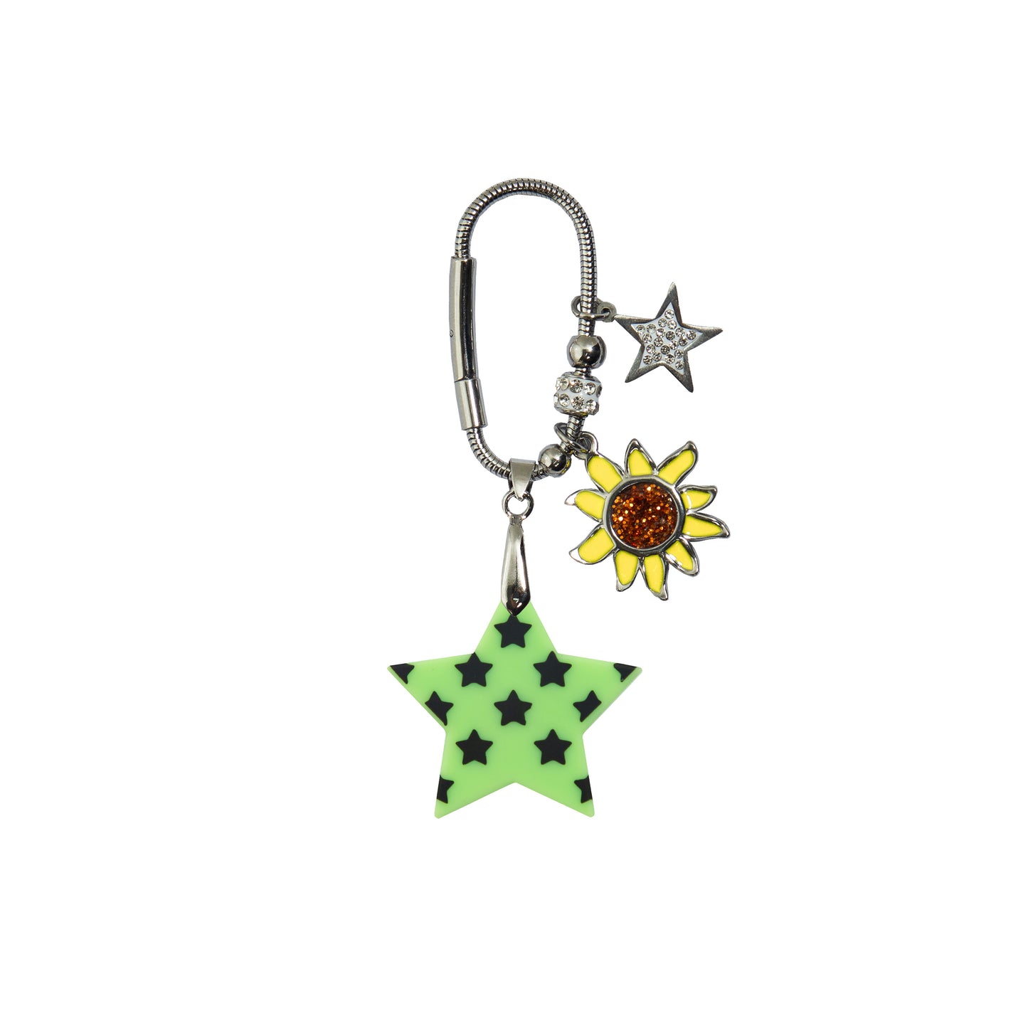 Star Print Small Star Shape Bag Charm Black