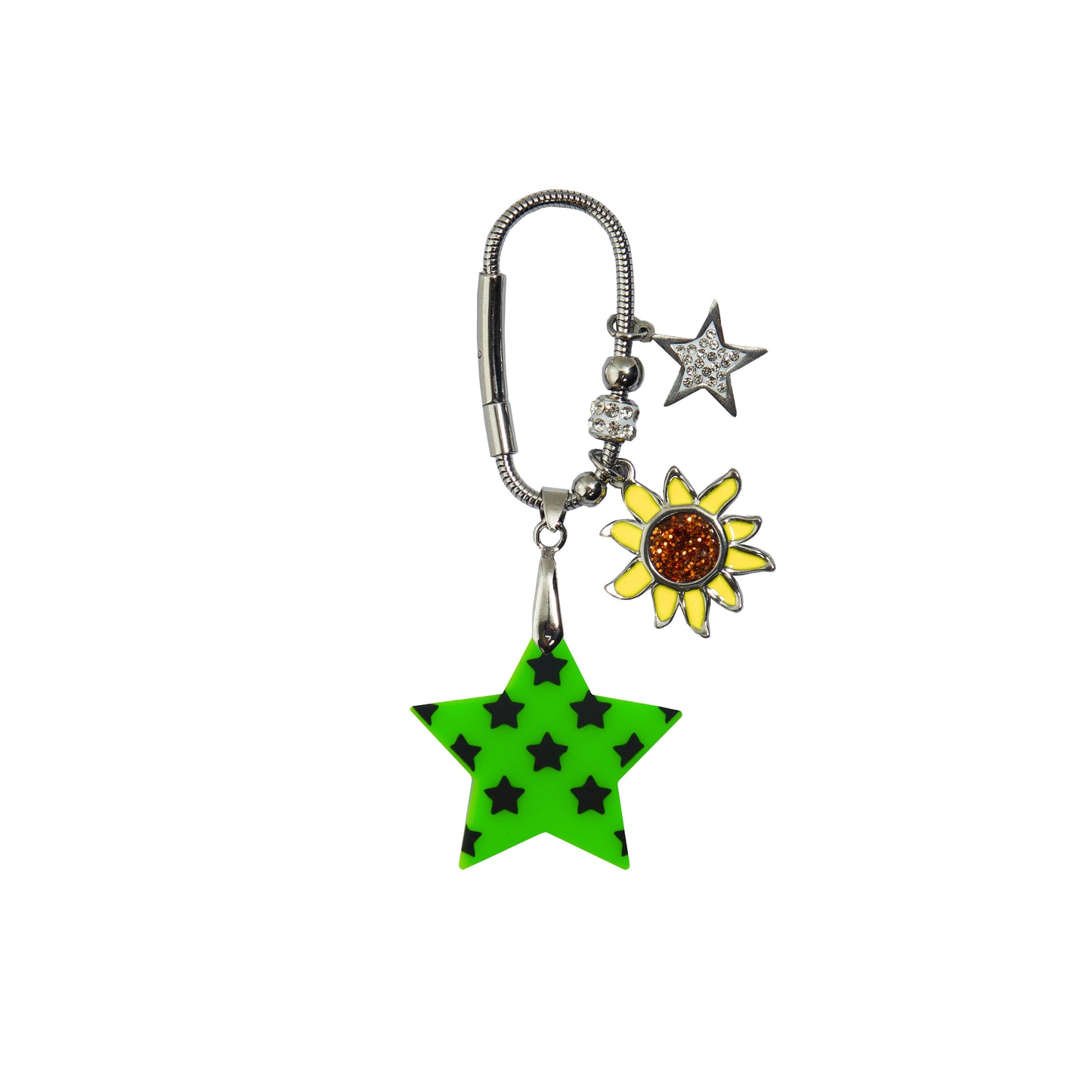 Star Print Small Star Shape Bag Charm Black
