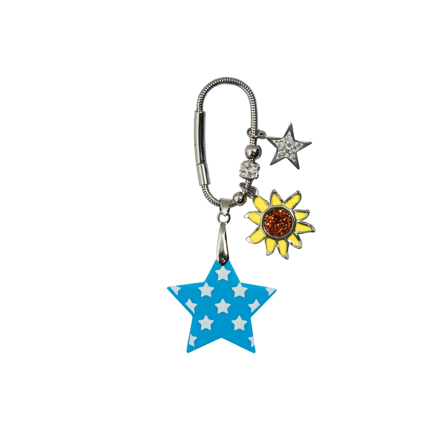 Star Print Small Star Shape Bag Charm Black