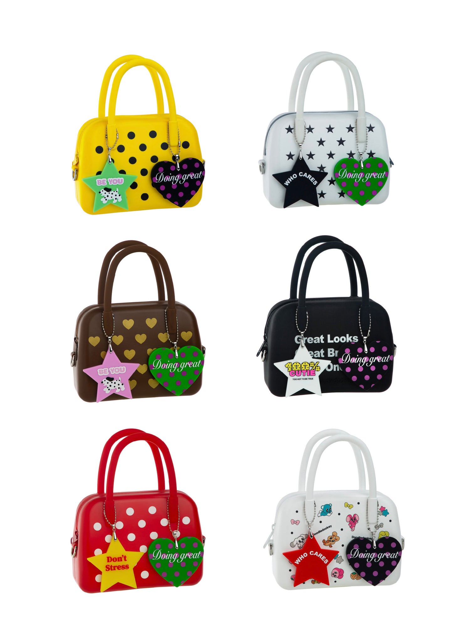 Polka Dot Bag Charm Green