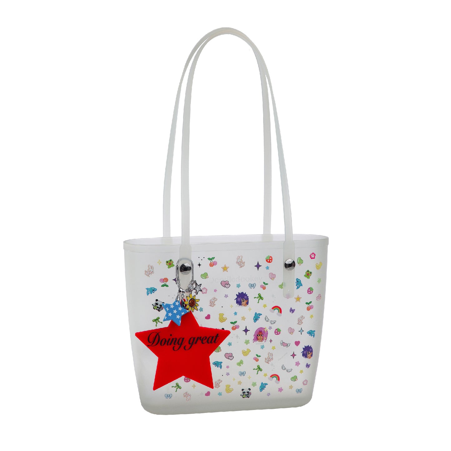 Emoji Tote Bag With Bag Charm Clear