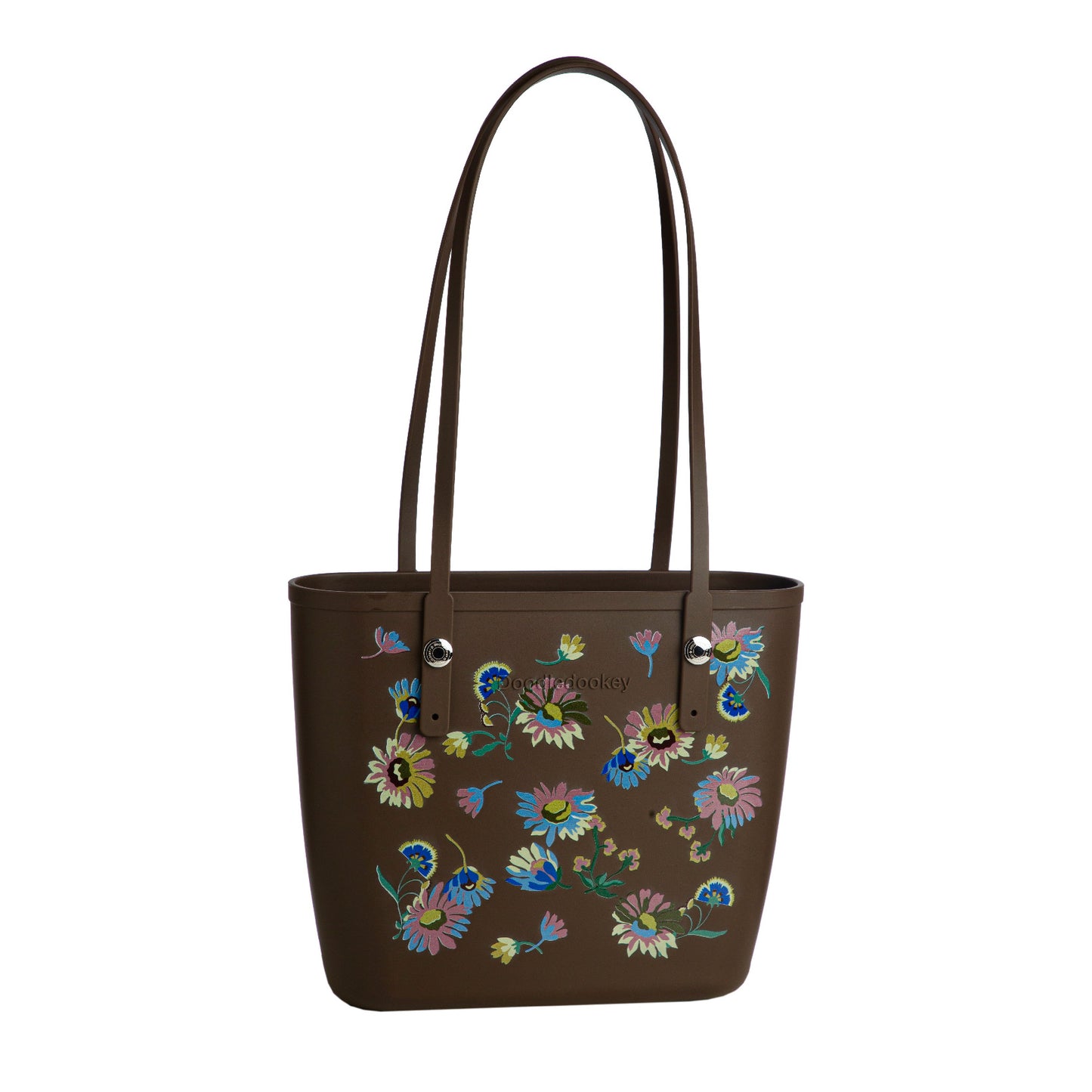 Summer Floral Tote Bag With Bag Charm White