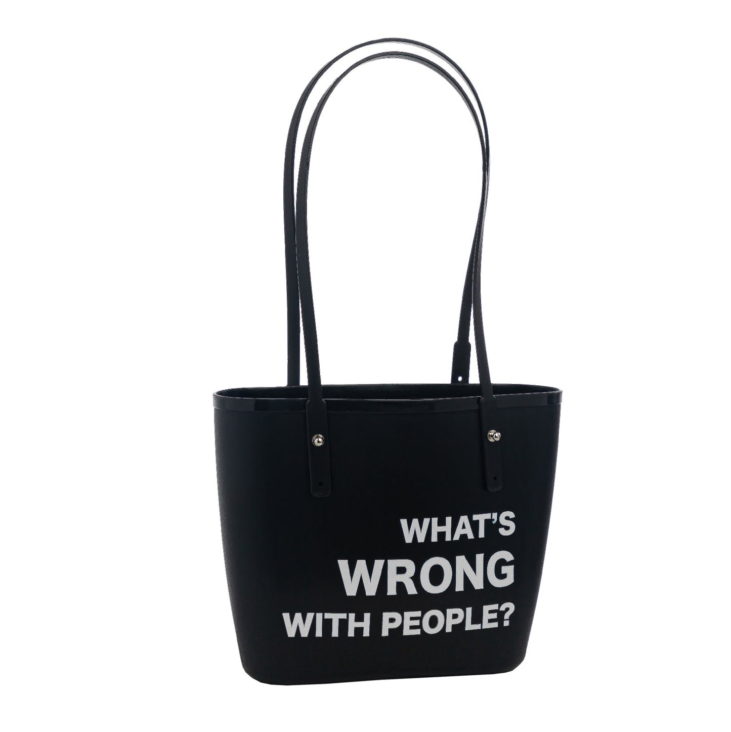 Looking Good Slogan Tote Bag With Bag Charm White
