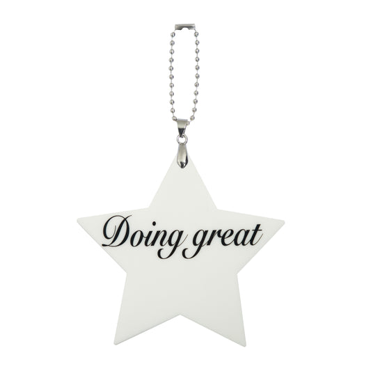Doing Great Big Star Shape Bag Charm White