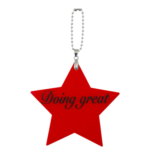 Doing Great Big Star Shape Bag Charm Red