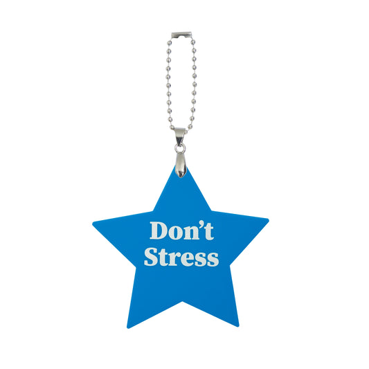 Don't Stress Star Shape Bag Charm Blue