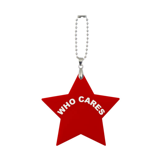 Who Cares Star Shape Bag Charm Red