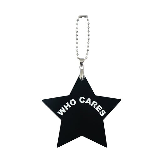 Who Cares Star Shape Bag Charm Black