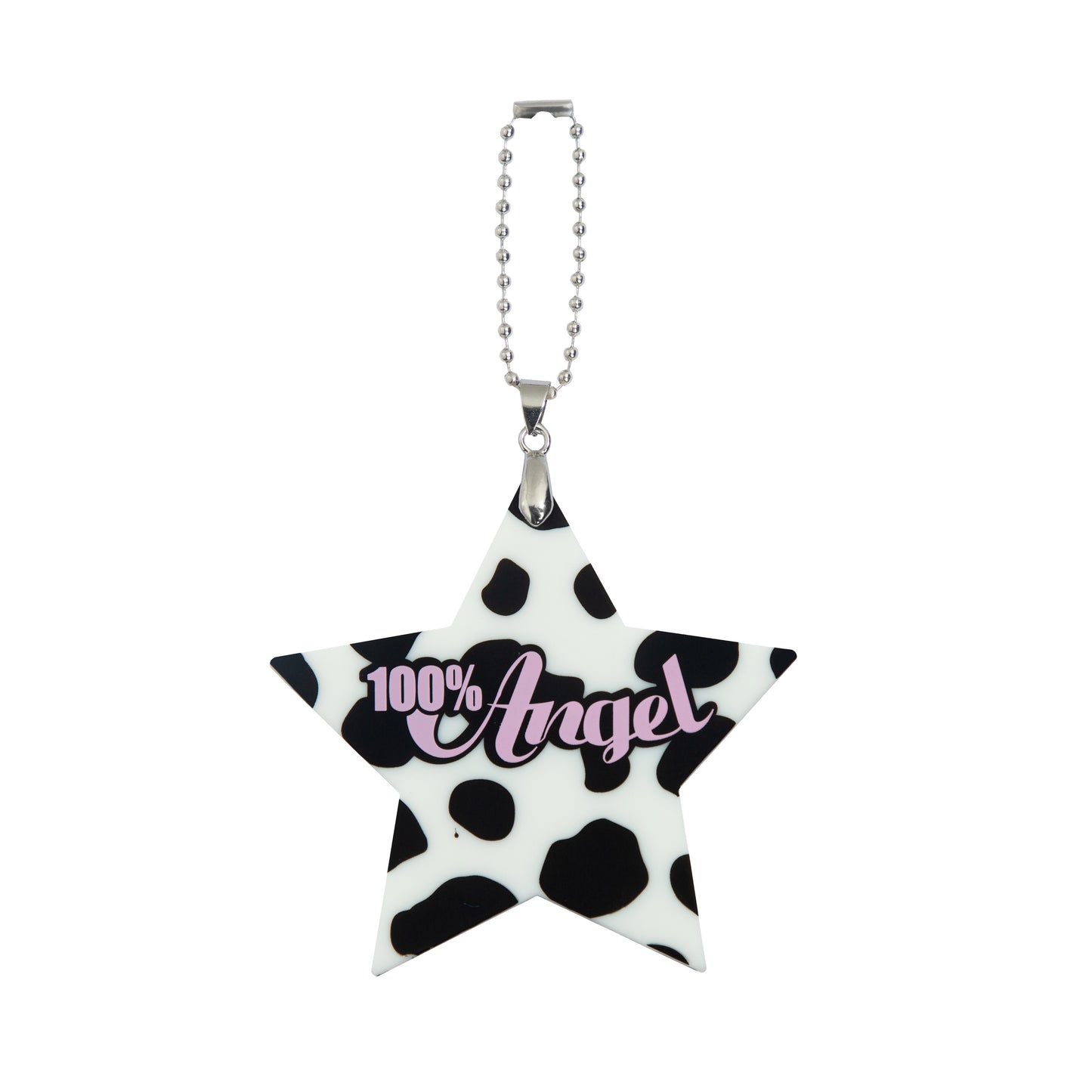 100% Angel Leopard Print Bag Charm White
