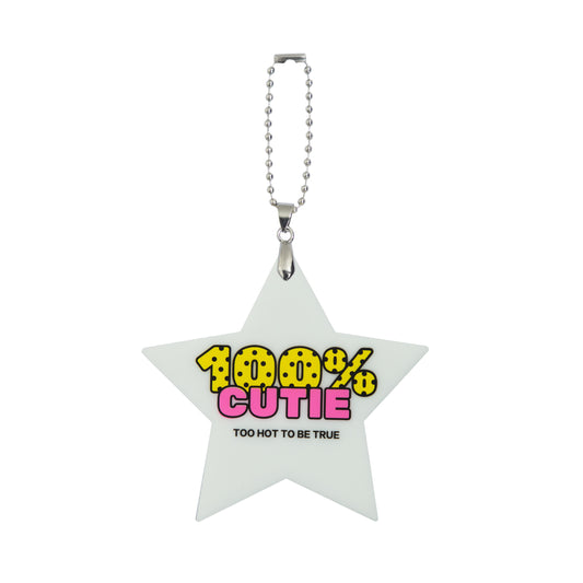 100% Cutie Star Shape Bag Charm White
