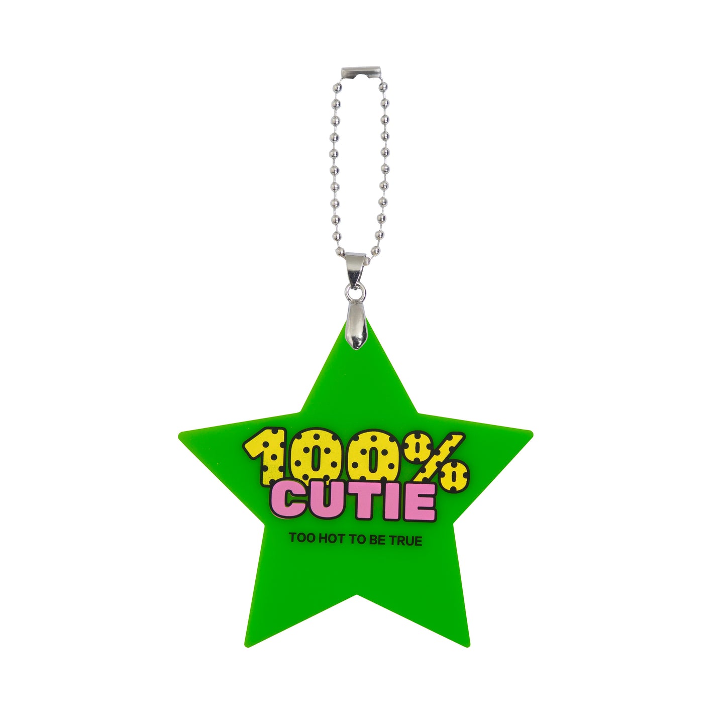 100% Cutie Bag Charm Neon Green