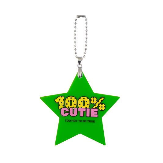 100% Cutie Star Shape Bag Charm Neon Green