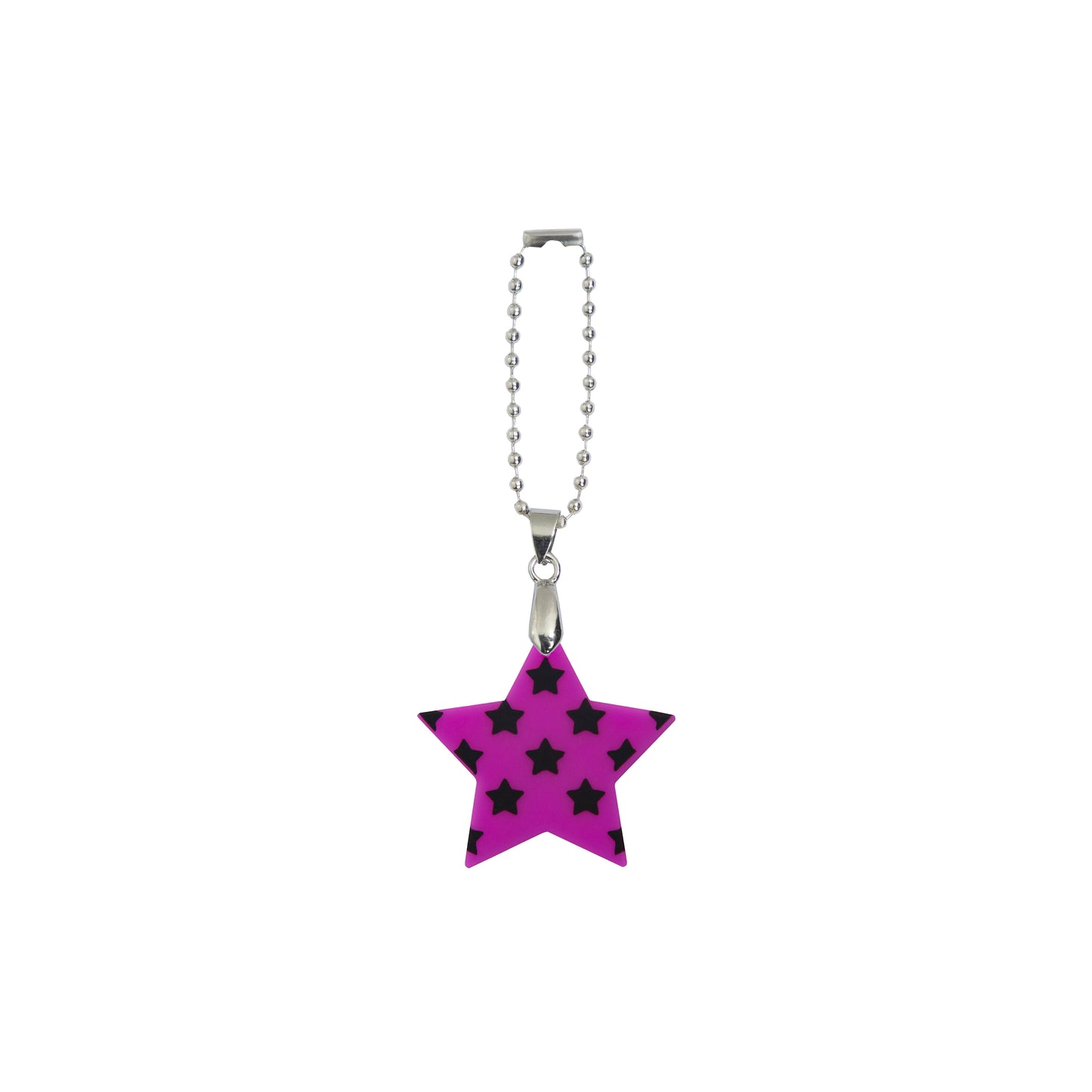 Star Print Small Star Shape Bag Charm Black