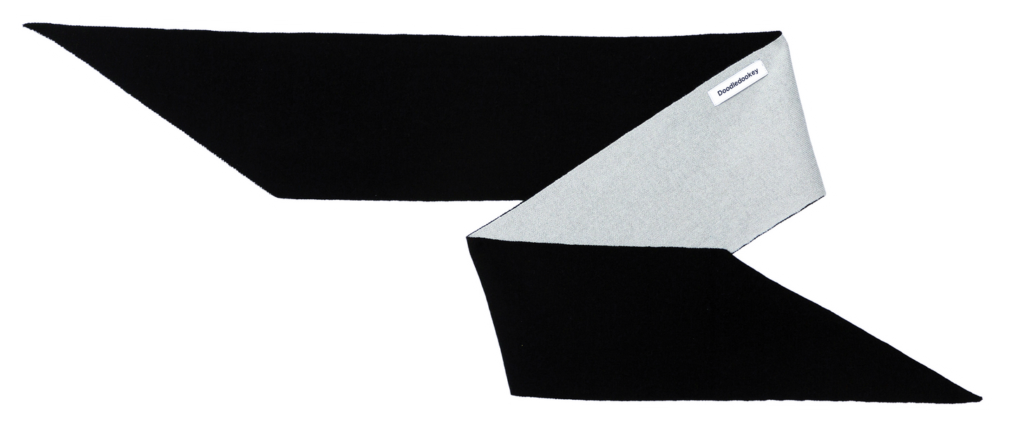 Wool Double-Sided Scarf Black/Gray