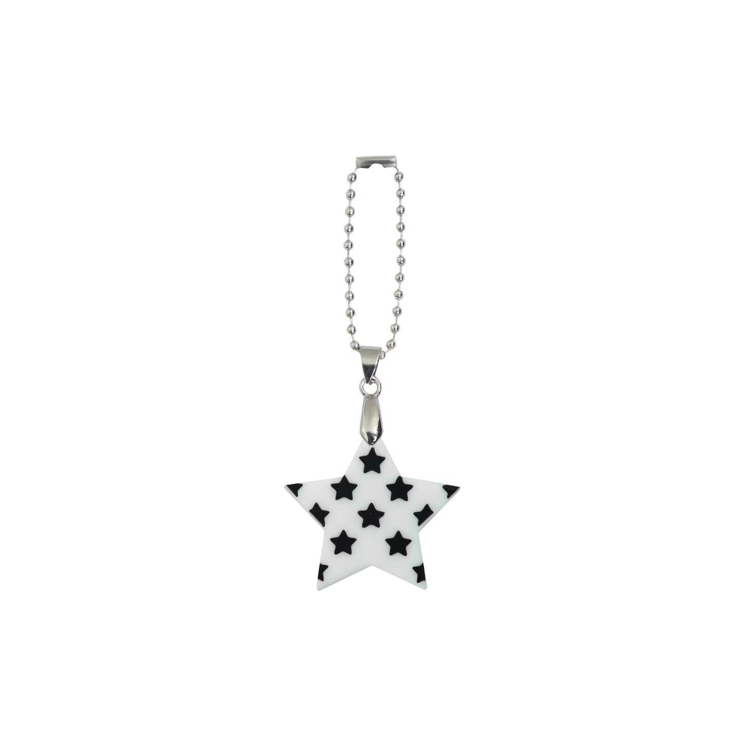 Star Print Small Star Shape Bag Charm Black