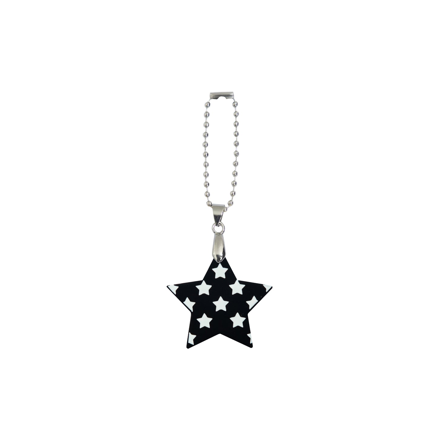 Star Print Small Star Shape Bag Charm Black
