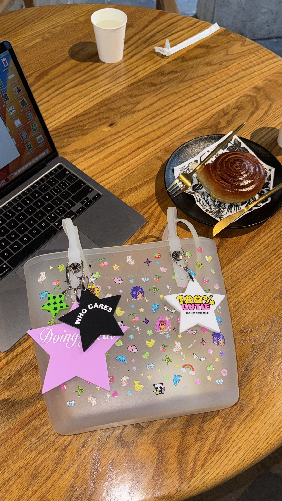 Emoji Tote Bag With Bag Charm Clear