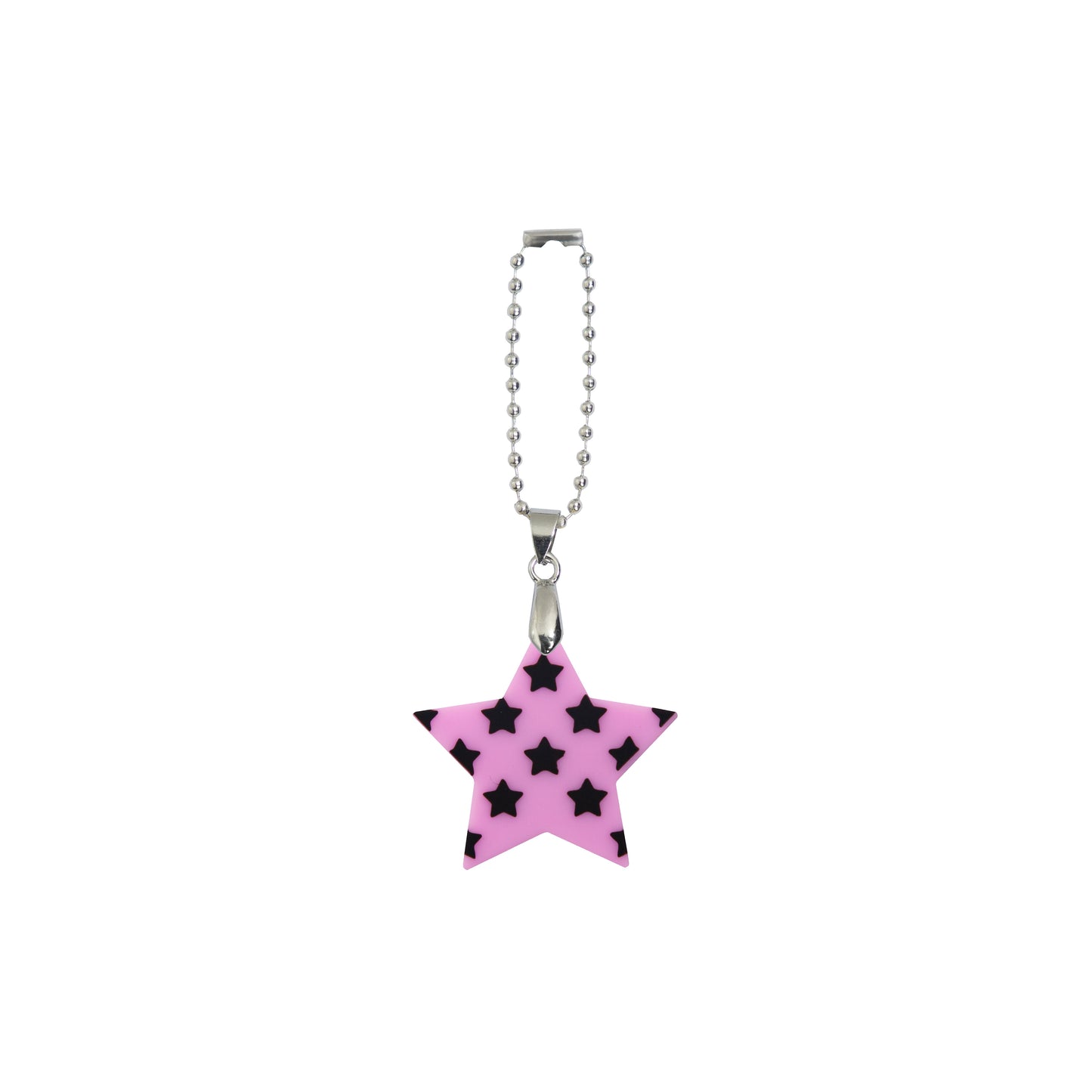 Star Print Small Star Shape Bag Charm Black