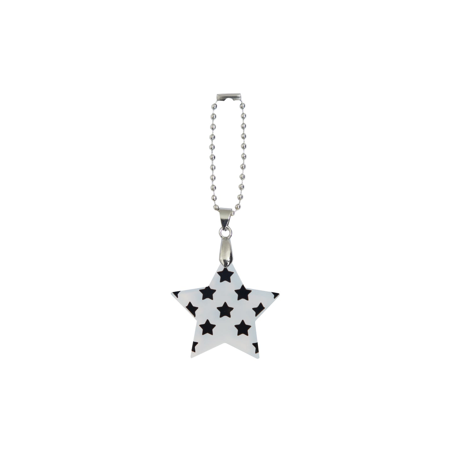 Star Print Small Star Shape Bag Charm Black