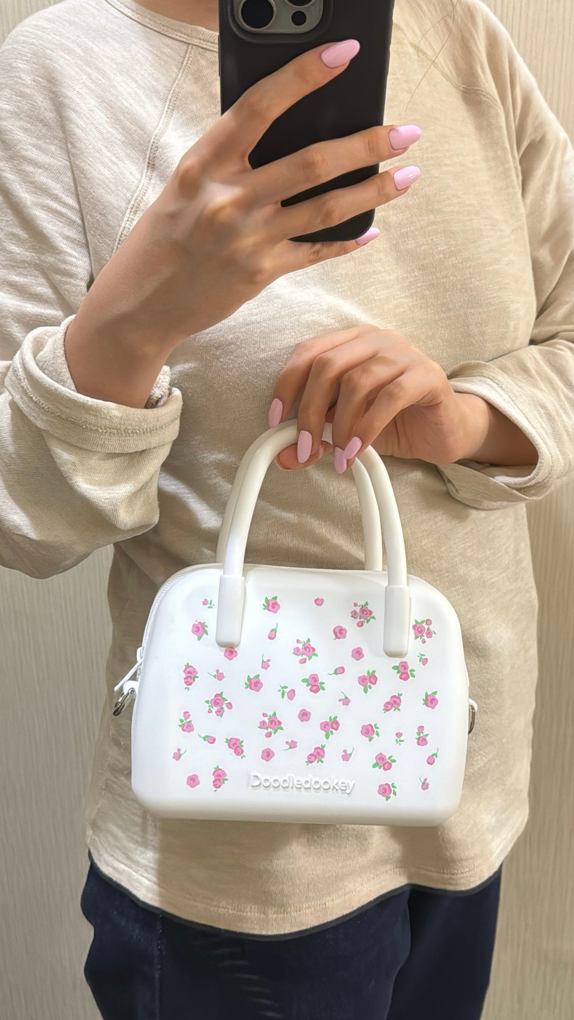 Silicone Floral Bag White