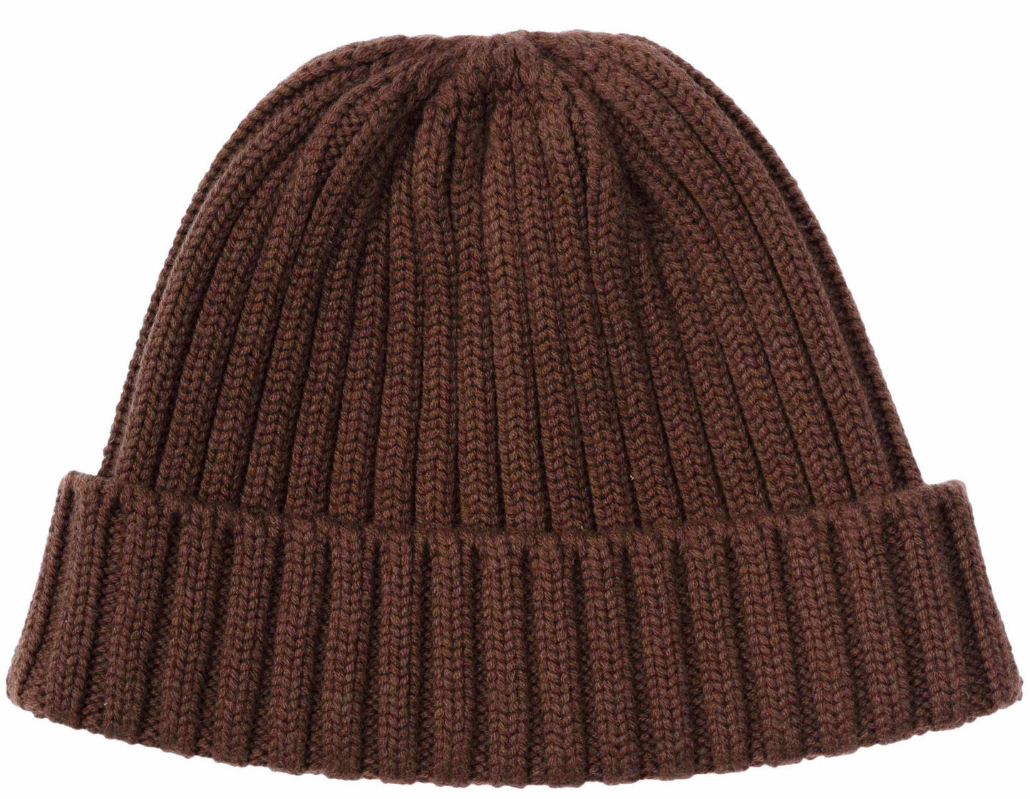 Wool Ribbed Coffee Beanie Hat