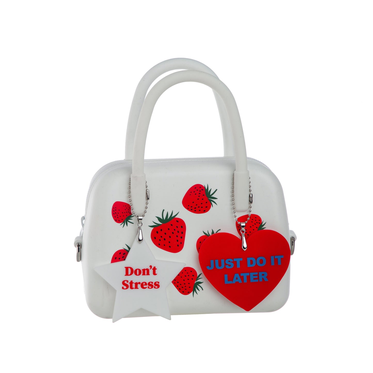 Silicone Strawberry Fruity Print Bag Yellow
