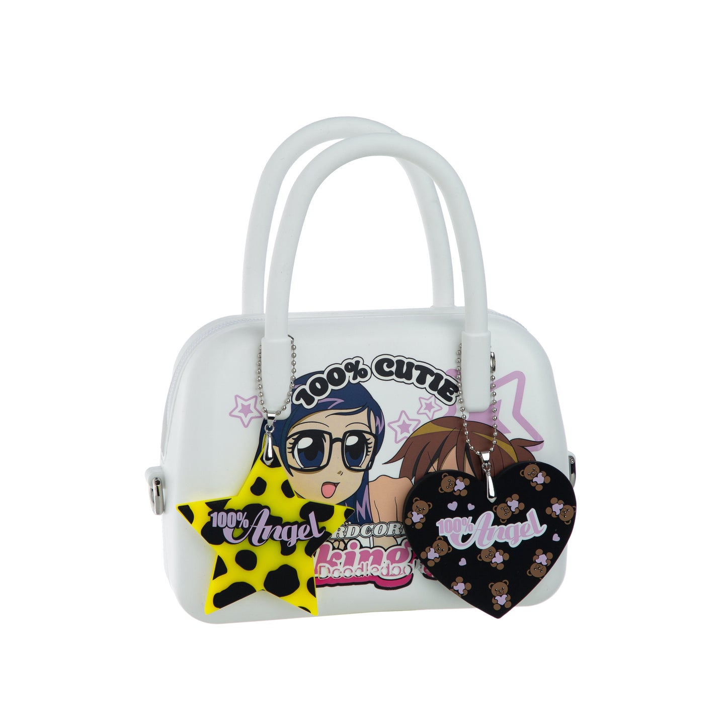 Silicone Anime Print Bag White
