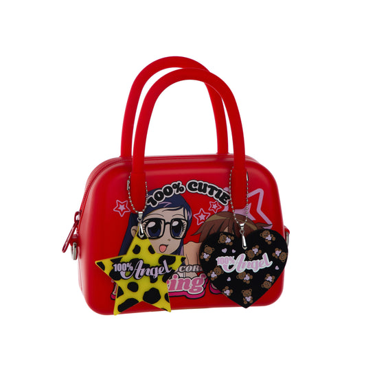 Silicone Anime Print Bag Red