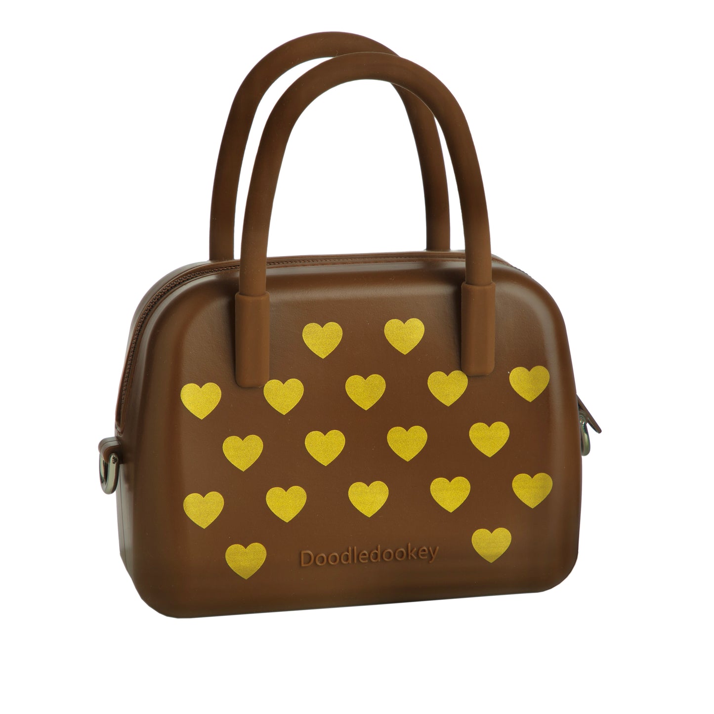 Silicone Heart Shape Bag Brown