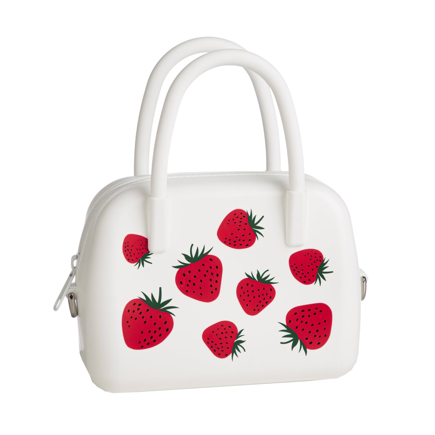 Silicone Strawberry Fruity Print Bag Yellow