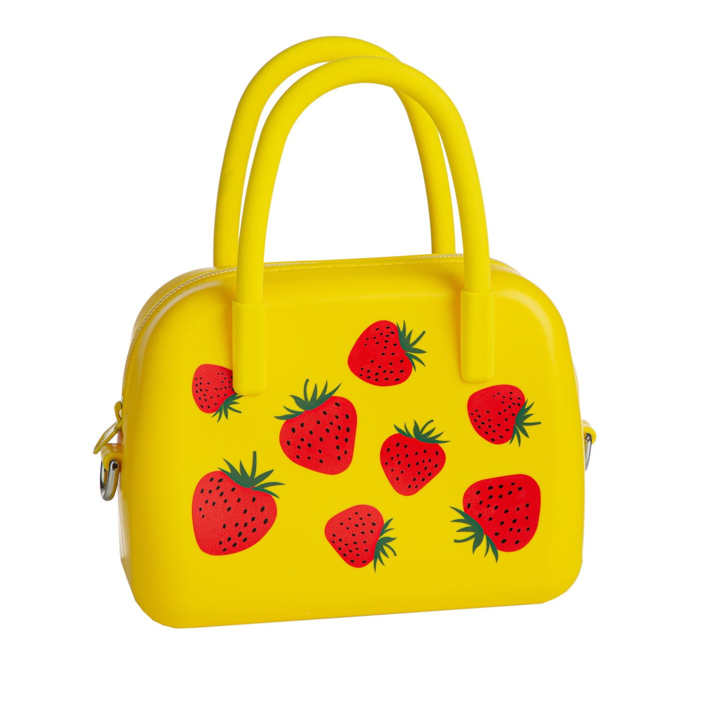 Silicone Strawberry Fruity Print Bag Yellow