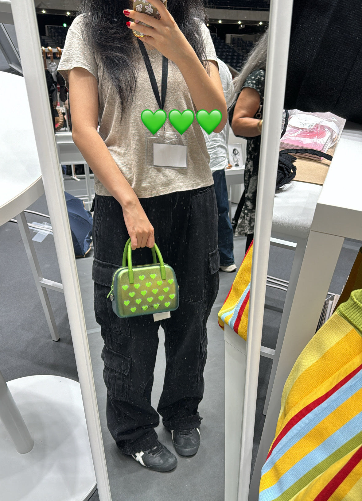 Silicone Heart Shape Bag Metal Green