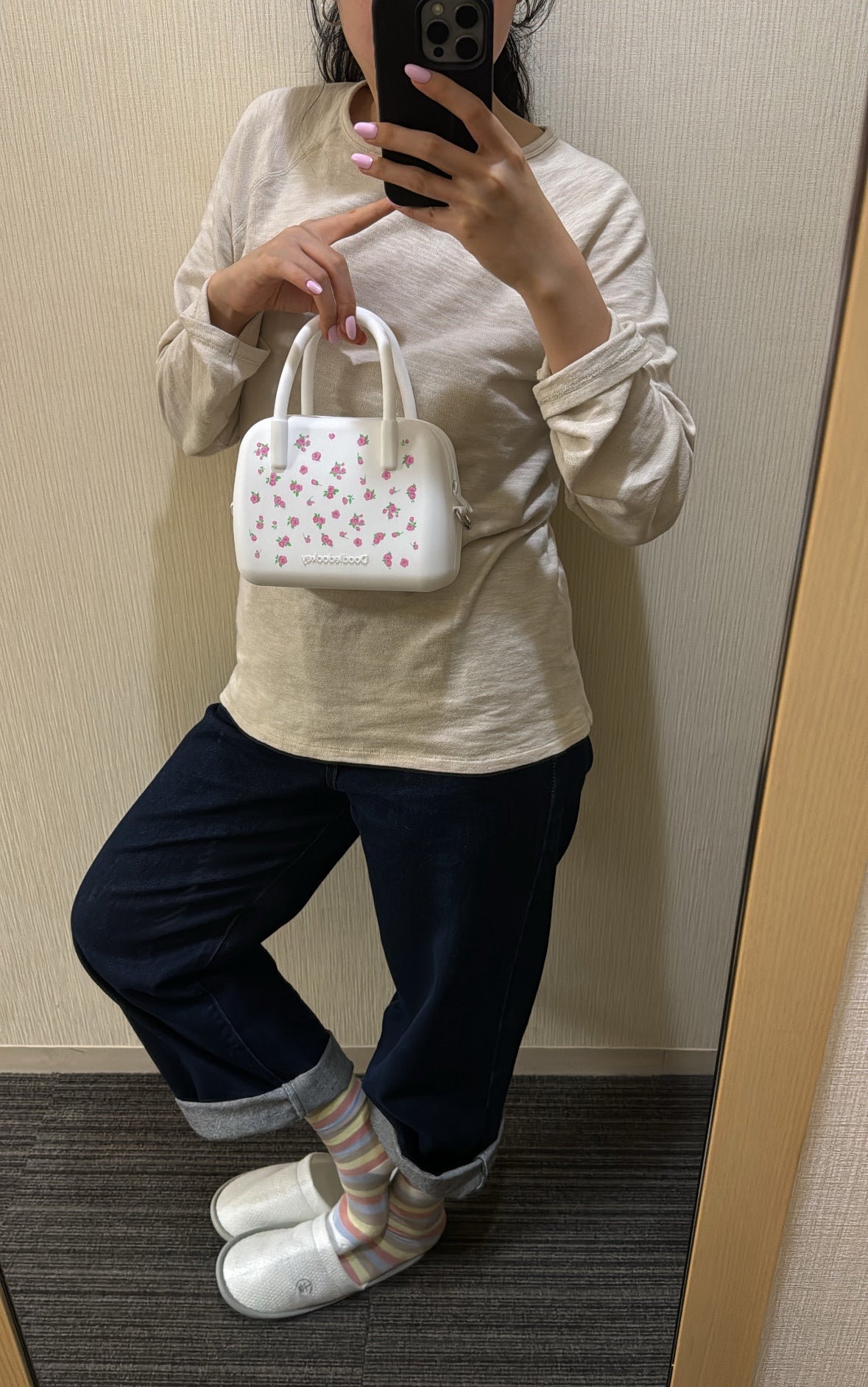 Silicone Floral Bag White
